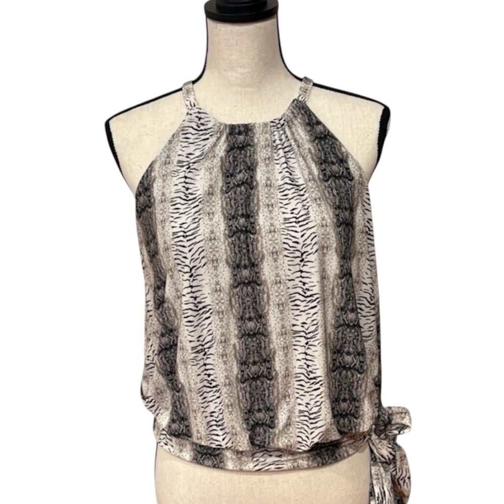 NWOT INC International Concepts Zebra Print Halter Top